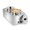 EasyRose 2 x 8L Round Pot Commercial Food Warmer, 1200W Electric Soup Warmer with Lids