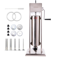 Hakka 7L/15LB Sausage Stuffer with Spanish Churro  Meat Filler Maker Machine 