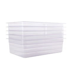 Clivia 1/1 Size 6-Pack Food Pan Full Size Clear Polycarbonate Food Pans 2.5" Deep Commercial Hotel Pans for Party, Restaurant, Hotel