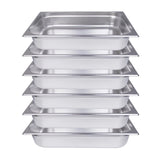 Clivia Hotel Pans Full Size 4inch Deep 1/1 Stainless Steel Steam Table Pans 6Pack