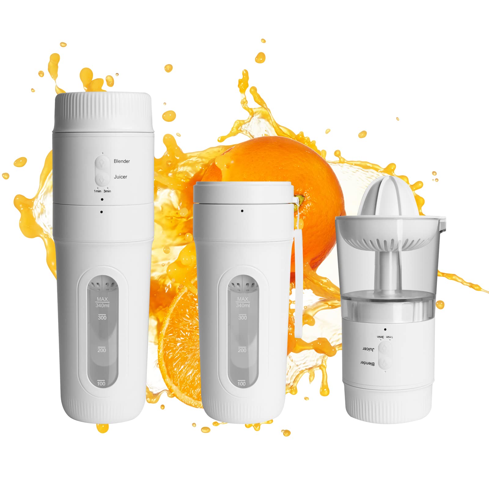 Hakka Portable Blender 3 in 1 Personal Blender, 12oz Fresh Juice