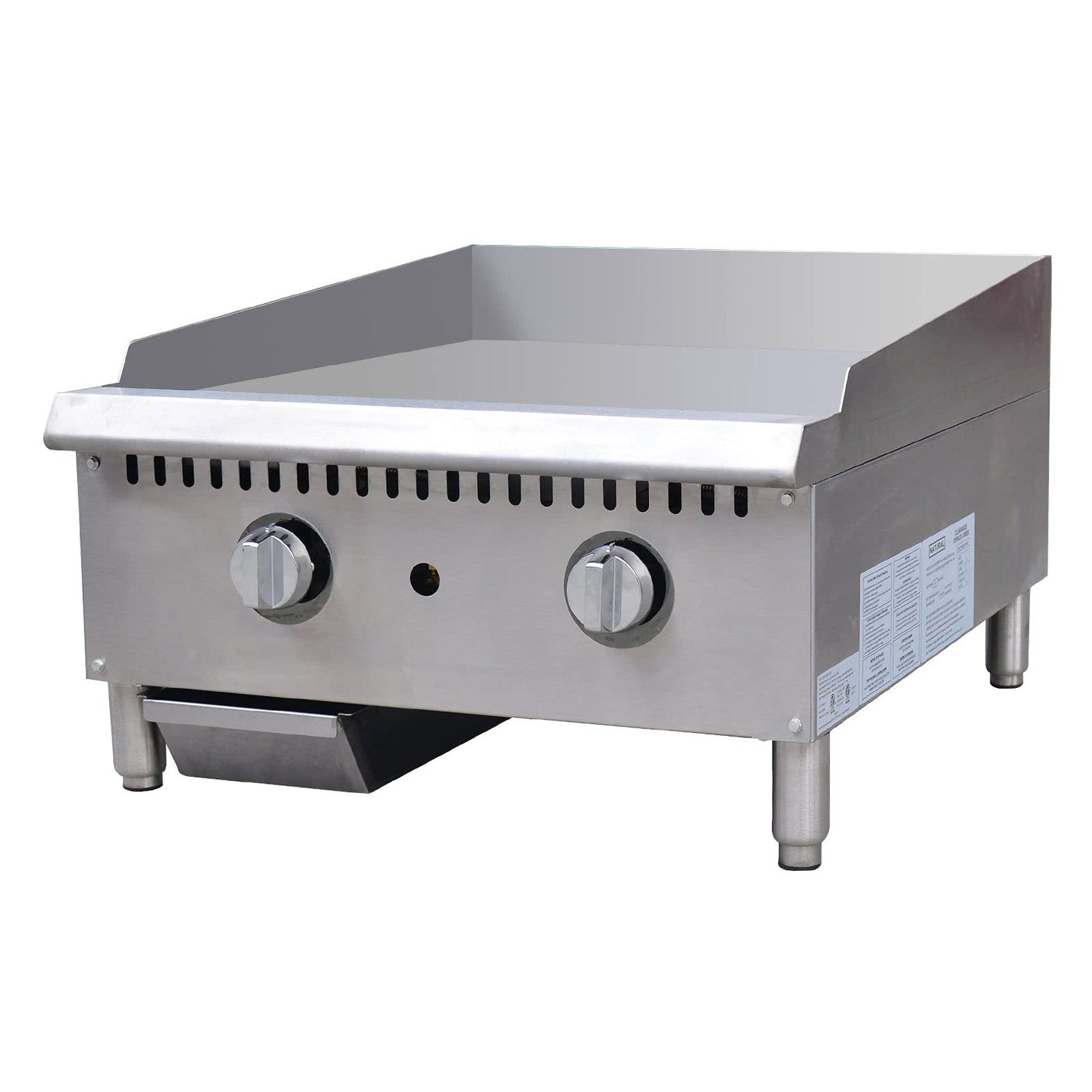 Heavy-Duty Gas Griddles - Large Oil Pan & Splash Guard | Hakka