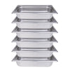 Clivia 1/3 Size Stainless Steel Food Pans,2.5"Deep Food Containers- Pack of 6