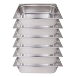 Clivia 1/1 Size Stainless Steel Food Pans,6"Deep Food Containers- Pack of 6
