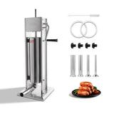 Hakka 7L/15lb Manual Sausage Stuffer, 2-Speed Stainless Steel Vertical Meat Filler with 4 Nozzles