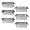 Clivia 6-Pack Hotel Pans Steam Table Pan 1/3 Size Hotel Pan 4" Deep Stainless Steel Pan for Party, Restaurant, Hotel