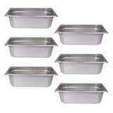 Clivia 6-Pack Hotel Pans Steam Table Pan 1/3 Size Hotel Pan 4" Deep Stainless Steel Pan for Party, Restaurant, Hotel
