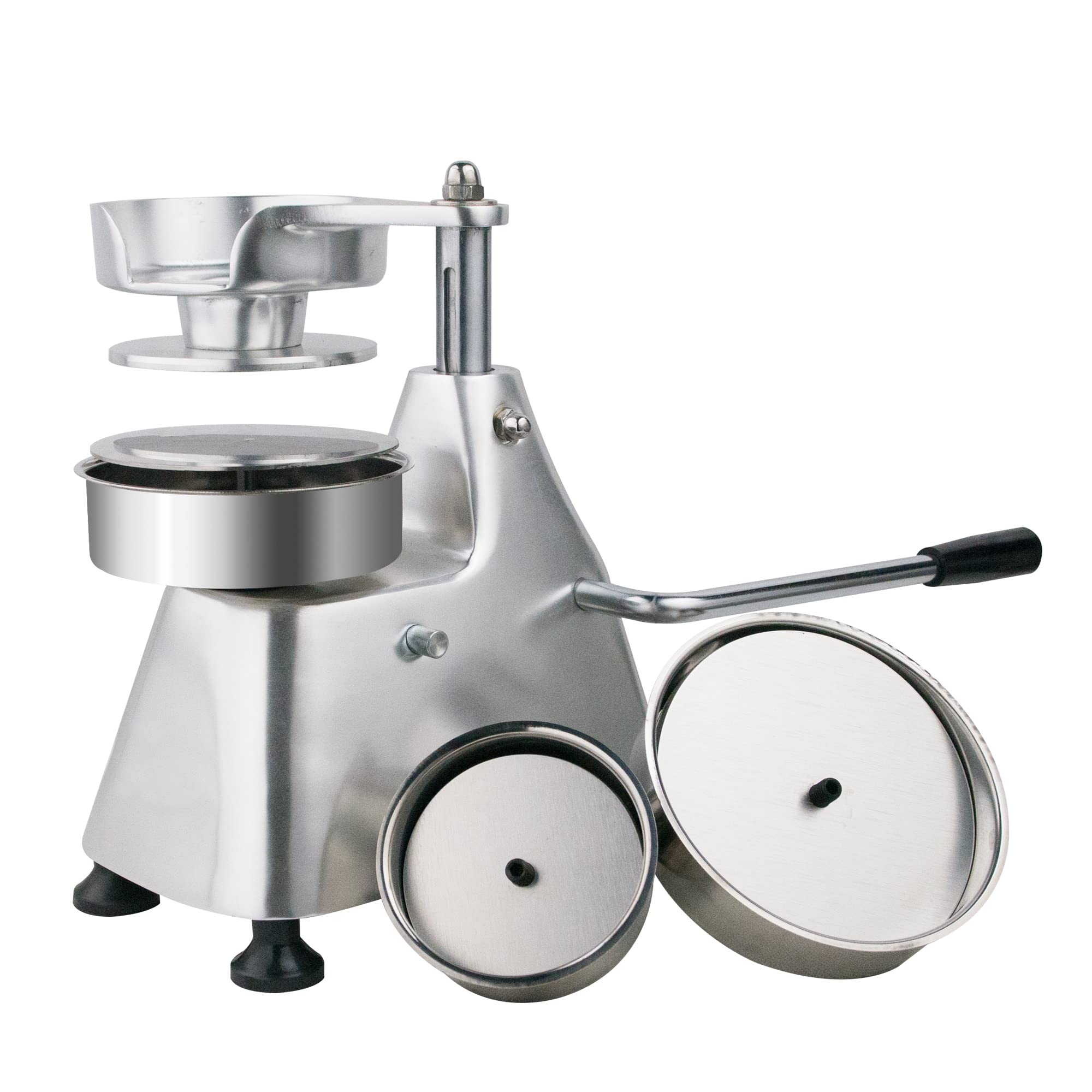 (Official Refurbishment)Hakka Commercial Burger Press 3 in 1 Heavy Duty Hamburger Press, Hamburger Patty Maker, with Three Size Trays 4"/5"/6", Includes 1500 Pcs Patty Papers