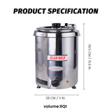 EasyRose 6Qt Soup Warmer Commercial Soup Kettle Warmer with Hinged Lid and Detachable Stainless Steel Pot