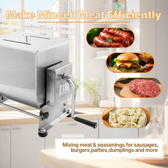 Hakka Commercial 65lbs 40L Meat Mixer Stainless Steel Tilt Tank Sausage Mixer