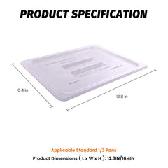 Clivia 1/2 Size Polycarbonate Food Pans Lid&Cover,Clear - Pack of 6