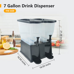 Hakka Brothers Juice Dispenser 7 Gallon Beverage Dispenser Iced Tea Punch