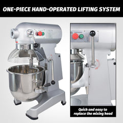Hakka 20Qt Dough Stand Mixer 3 Speed, 4 Function Stainless Steel Food Mixer (grinder head not included)