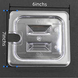 Jiwins Hakka 6 Pack 1/6 Size Polycarbonate Food Storage Pan Notched Lid Container Cover