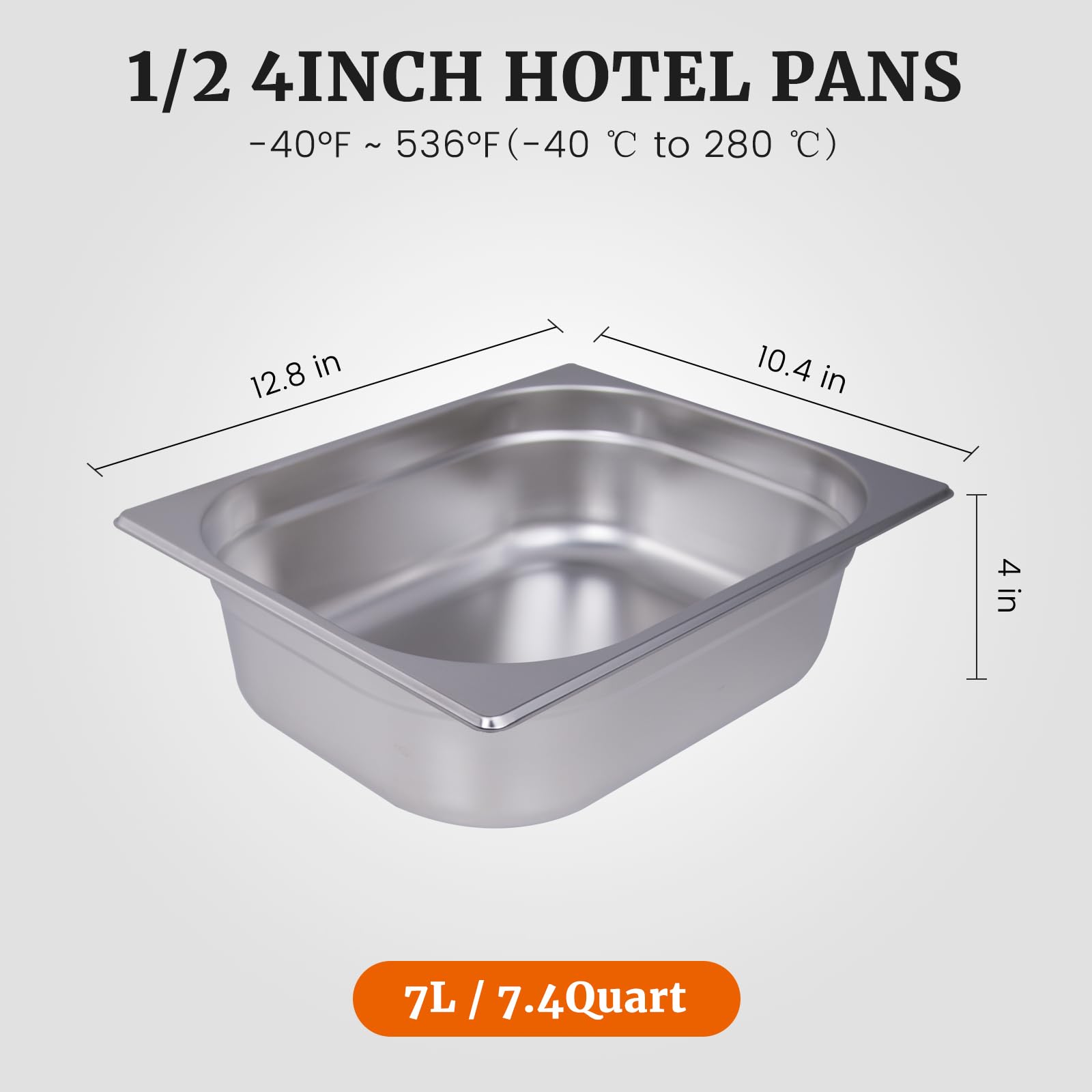 Clivia 1/2 Size 6-Pack Hotel Pans Half Size Steam Table Pan 4