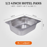 Clivia 1/2 Size 6-Pack Hotel Pans Half Size Steam Table Pan 4" Deep Commercial Hotel Pan Stainless Steel Pan for Party, Restaurant, Hotel