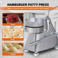 Hakka Commercial Burger Press 3 in 1 Heavy Duty Hamburger Press, Hamburger Patty Maker, with Three Size Trays 4"/5"/6", Includes 1200 Pcs Patty Papers