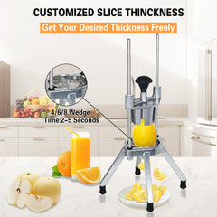 Hakka Commercial Easy Wedger Slicer Lemon Cutter with 4 Wedger/ 6 Wedger/8 Wedger Stainless Steel Fruit Cutter Lime Slicer for Lemons Limes Tomatoes Potatoes