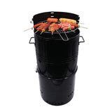 Hakka Vertical Charcoal Smoker, Multi-Function 18 Inch Barbecue and Charcoal Smoker Grill Heavy Duty Round BBQ Grill for Outdoor Cooking Camping(Official Refurbishment)
