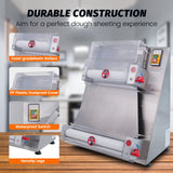 Hakka Electric Dough Sheeter Machine 370W Max 15" Pizza Dough Roller Sheeter, Automatic Commercial Pizza Dough Press Machine, Noodle Bread Pasta Maker