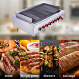 EASYROSE 48" Radiant Gas Charbroiler Commercial Gas Grill Heavy Duty Countertop Broiler Grill with 8 Burners BTU 160,000, ETL Certified