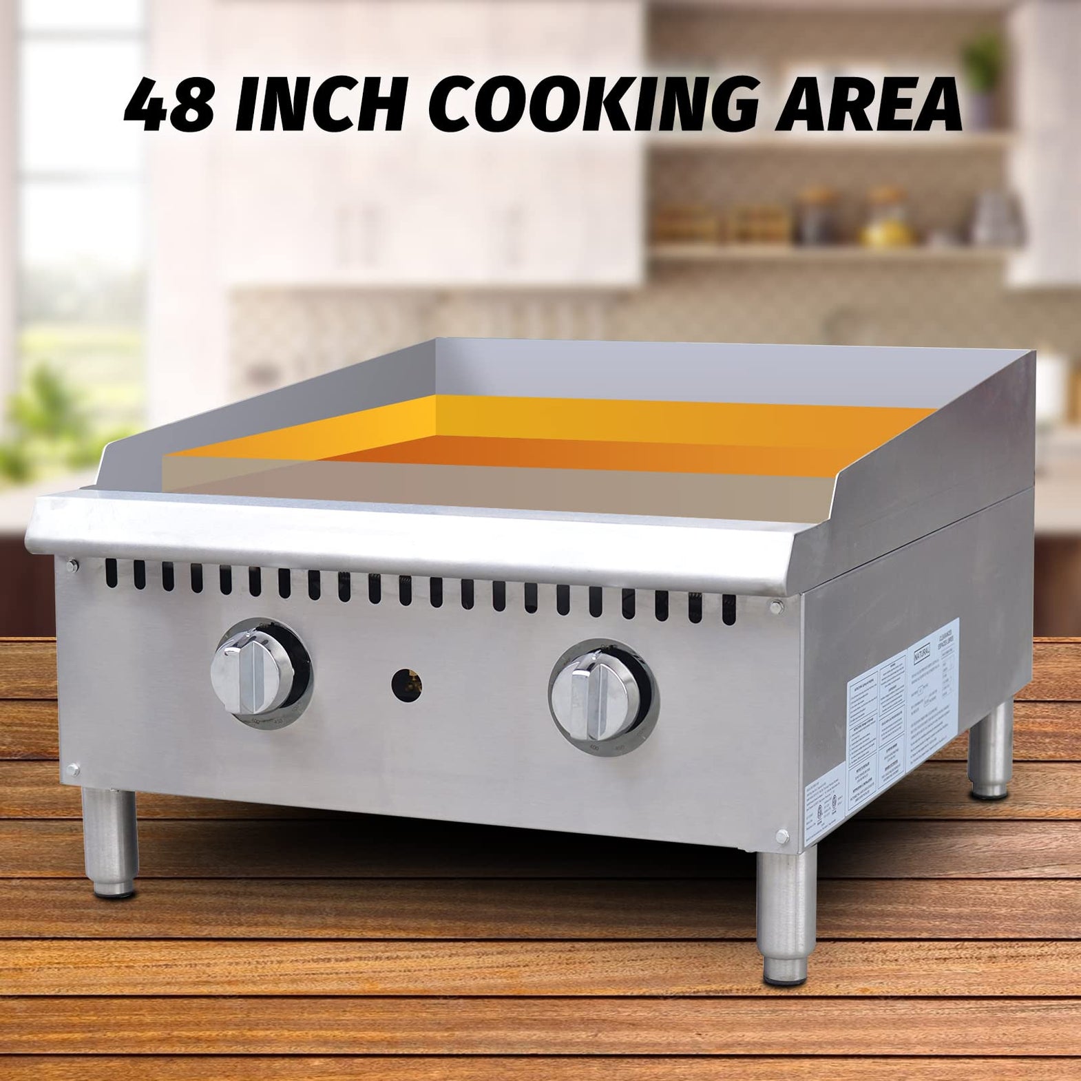 Heavy-Duty Gas Griddles - Large Oil Pan & Splash Guard | Hakka