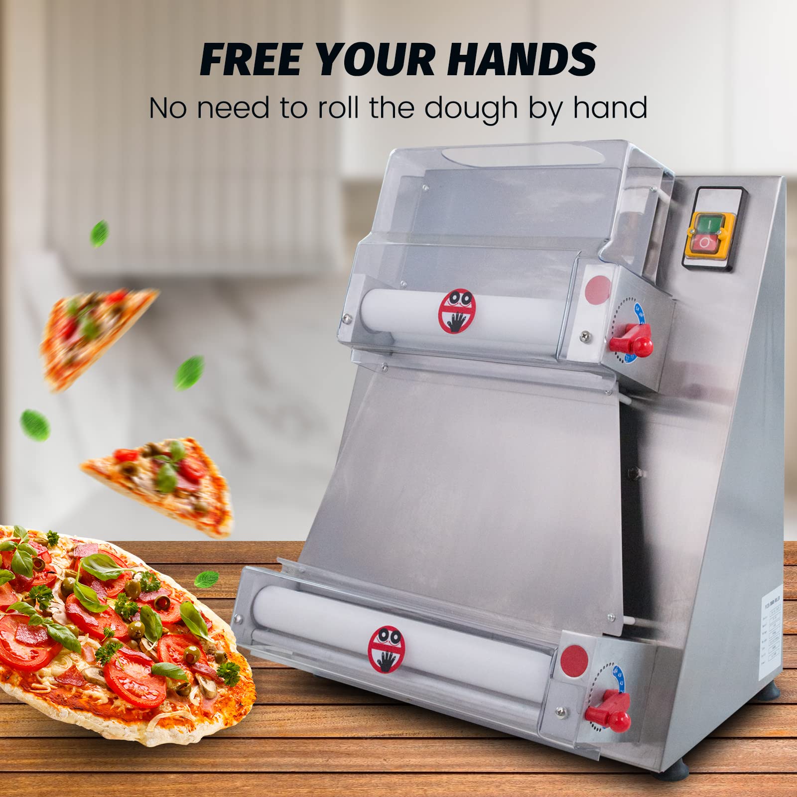 Hakka Electric Dough Sheeter Machine 370W Max 15 Pizza Dough