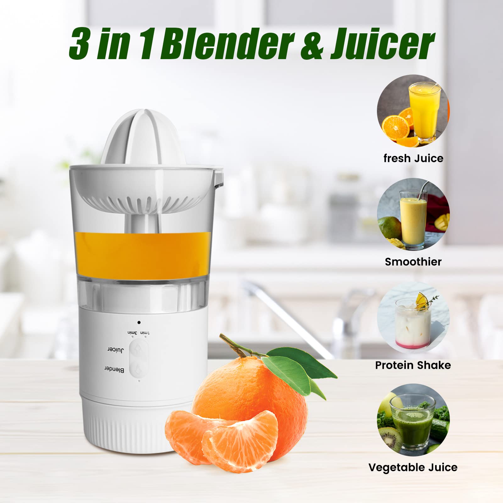 Mini Blender Portable Personal Blender USB Rechargeable Smoothie Blender for Shakes Smoothies, Household Mixer Blender for Fruit Juicer Orange