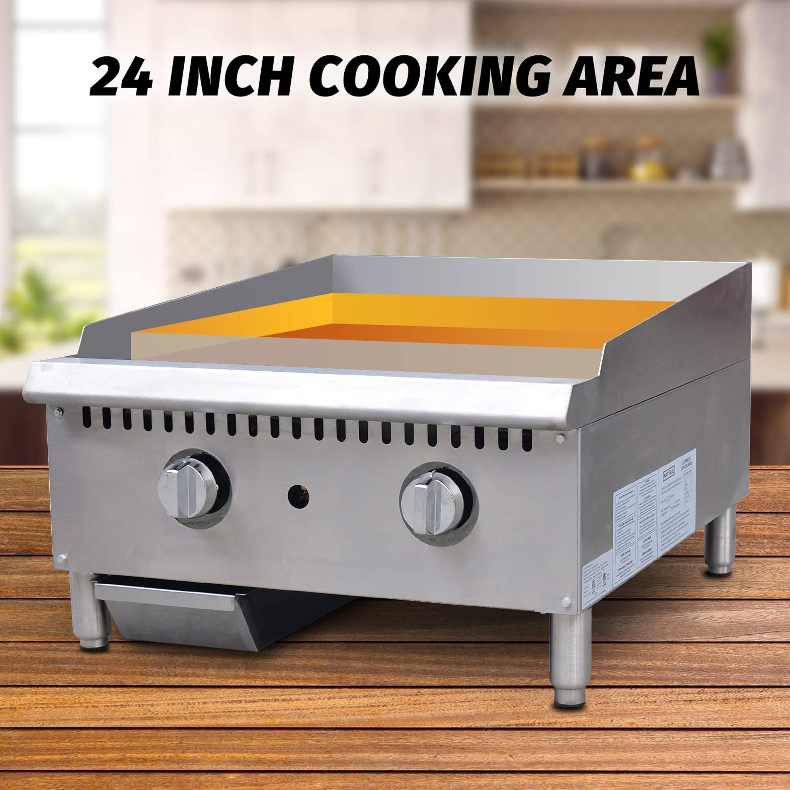 Heavy-Duty Gas Griddles - Large Oil Pan & Splash Guard | Hakka
