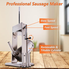 Hakka Stainless Steel Vertical Sausage Maker,2 in 1 Sausage Stuffer/Spanish Churro Maker