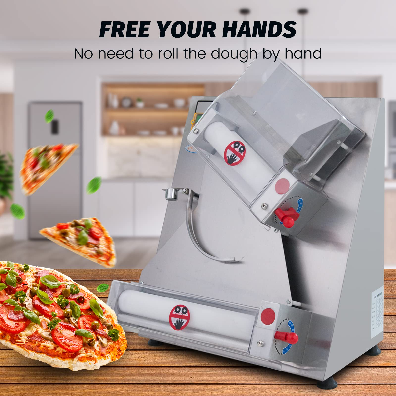 Hakka Electric Dough Sheeter Machine 370W Max 12 Pizza Dough