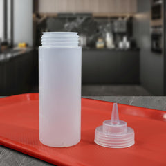 EasyRose Set of 6 Plastic Condiment Squeeze Bottles,Sauce bottle,Squeeze Bottle Dispenser,Refillable With Tip Cap (12 oz)