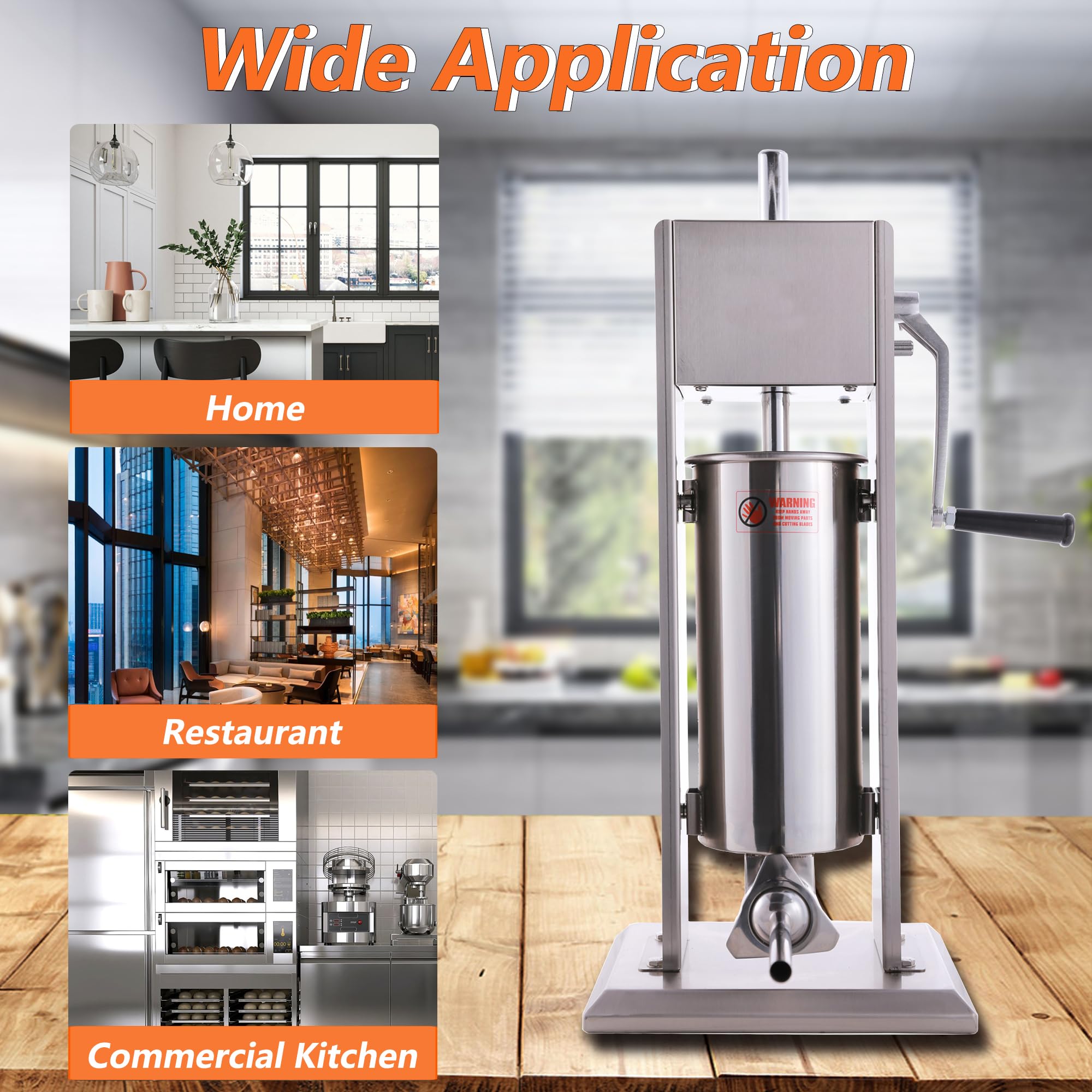 Manual Sausage Stuffer Machine - 2.5LB Stainless Steel Vertical Sausage Maker