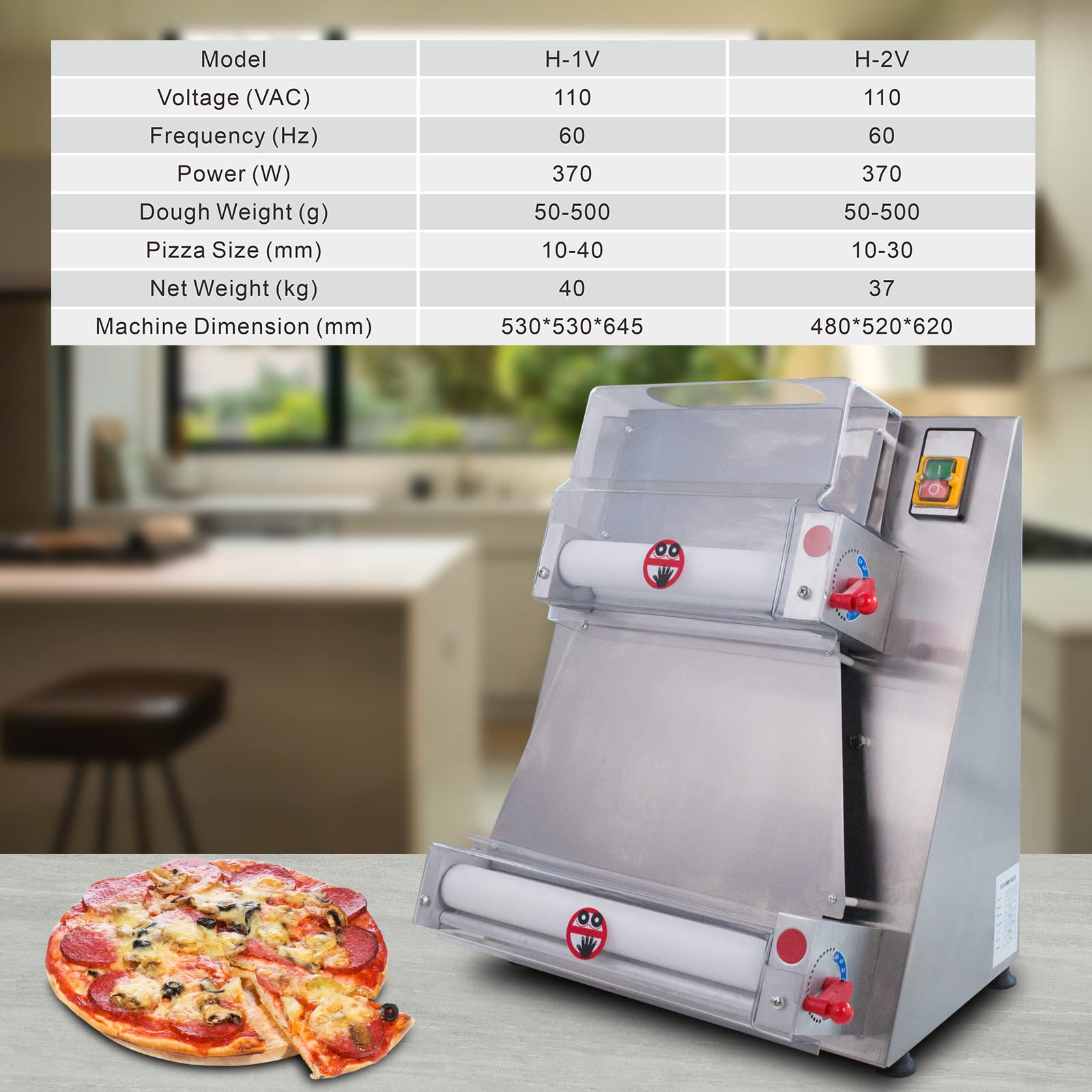 Rod Sheeter Machine Hakka Electric Dough Sheeter Machine 370W Max 15
