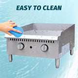 EasyRose Heavy Duty Commercial 24" Countertop Gas Thermostat Griddles