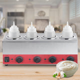 EASYROSE Electric Sauce Warmer Squeeze Bottle Warmer Nacho Cheese Dispenser Warmer, Jam Chocolate Butter Preservation Machine 105-195℉,110V (4 Grids)