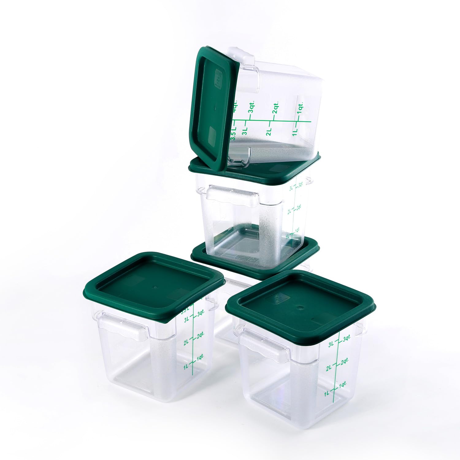 Clivia 4 Qt Commercial Grade Square Food Storage Containers with