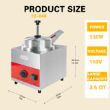 EasyRose Electric 3.5 Qt Cheese Warmer Pump Dispenser Condiment Melter Cheese Sauce