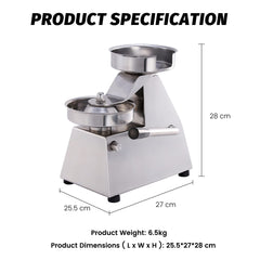 Hakka Commercial Hamburger Press Maker and Burger Press (5" Burger Press)