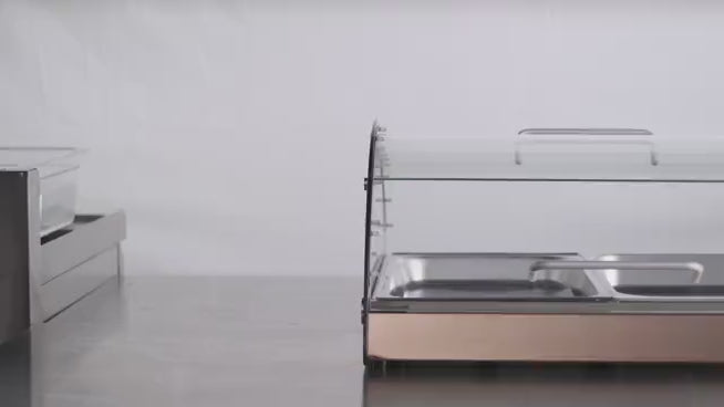 Hakka Commercial Countertop Bakery Display Case Pastry Muffins Food Showcase，Rose Gold