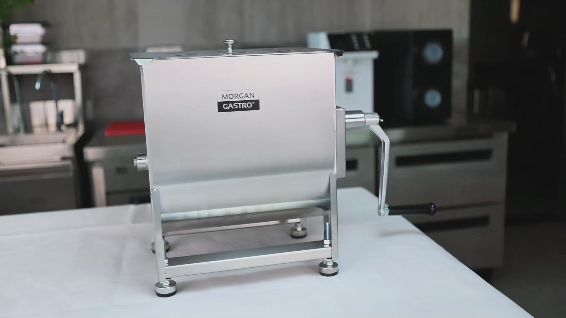 Morgangastro 7.5L/15 lb Commercial Manual Meat Mixer, Stainless Steel Sausage & Burger Mixer with Gearbox