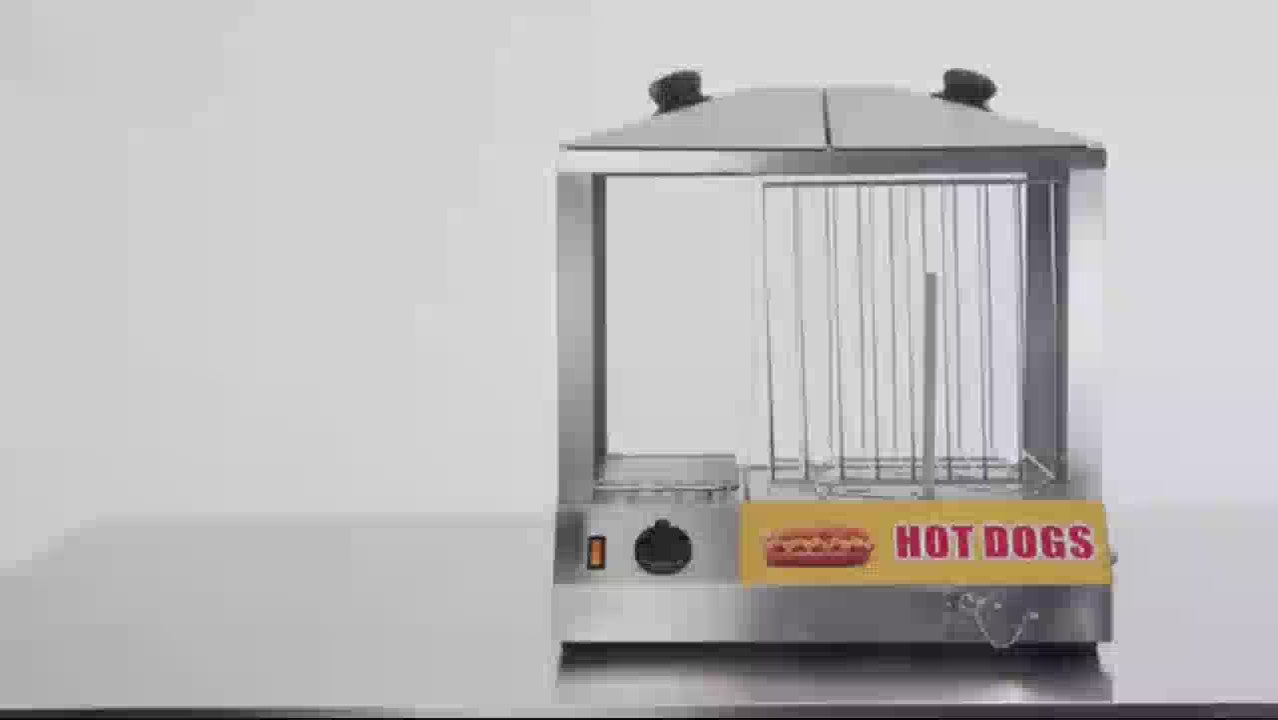EasyRose Commercial 200 Hot Dog Steamer and 48 Bun Warmer, 1300W Countertop Cooker Machine
