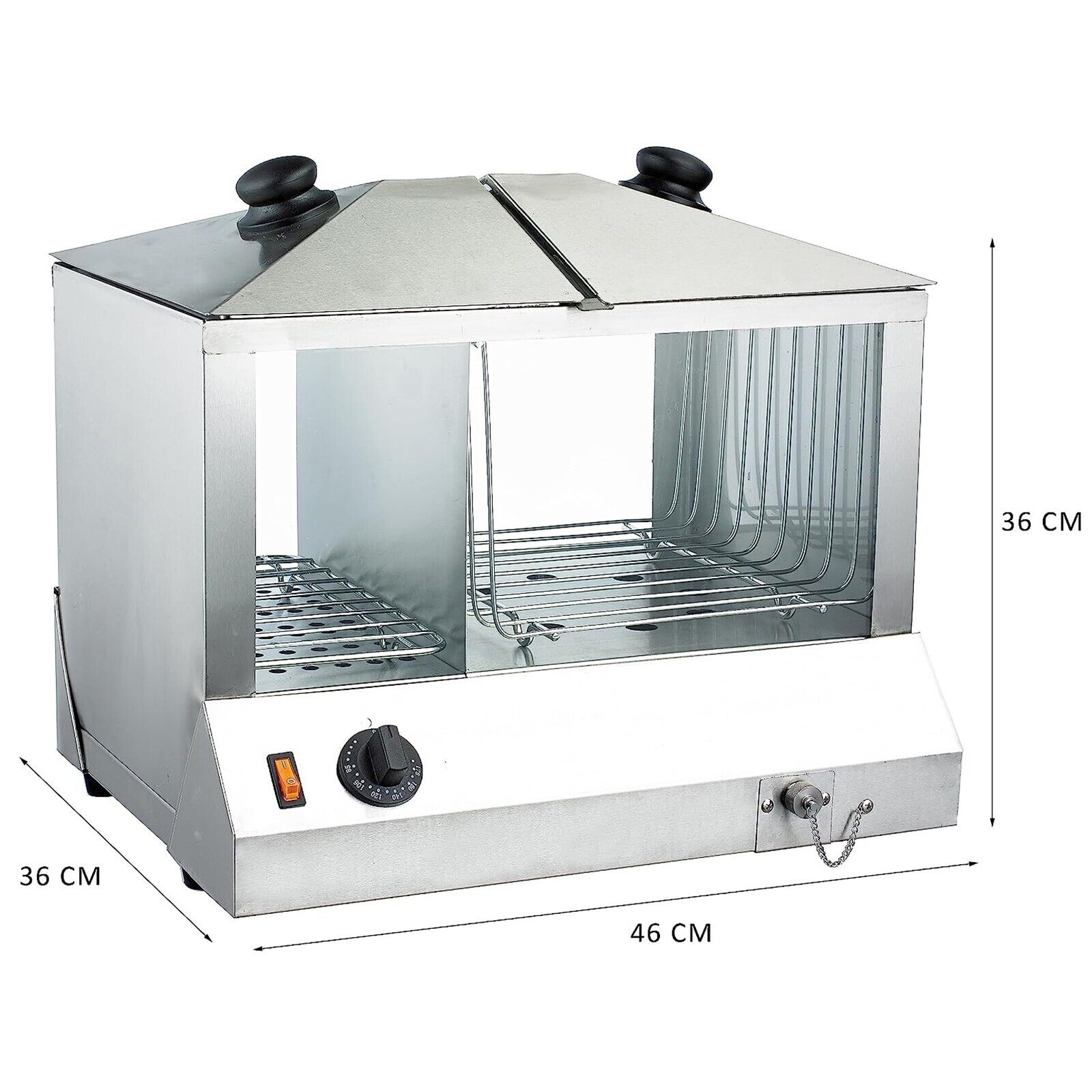 Hakka Commercial 200 Hot Dog Steamer 48 Bun Warmer Countertop Cooker Machine