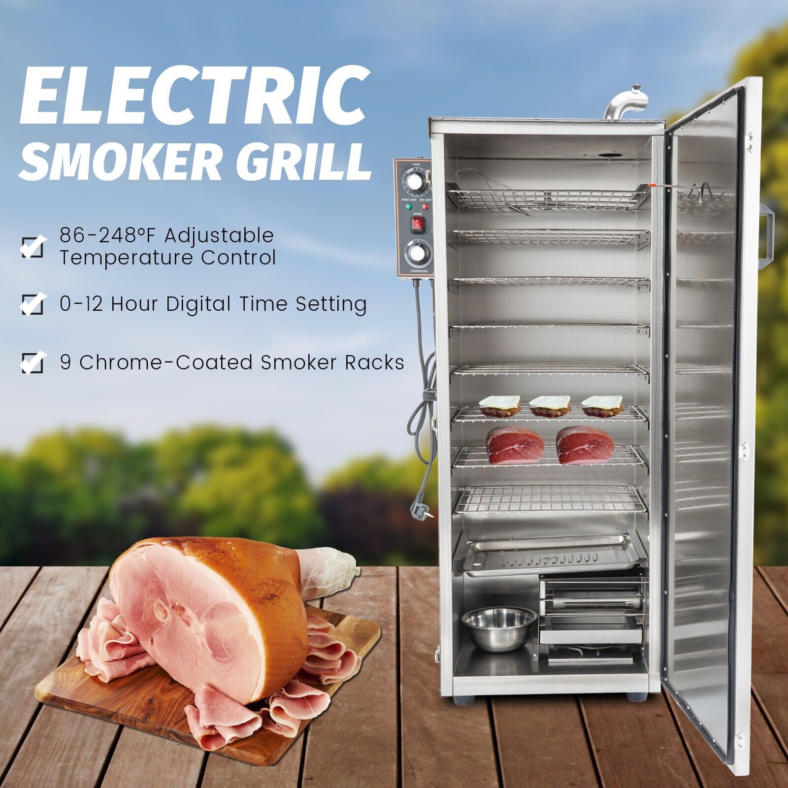 HAKKA Upgraded Commercial Vertical Electric Smoke oven for BBQ