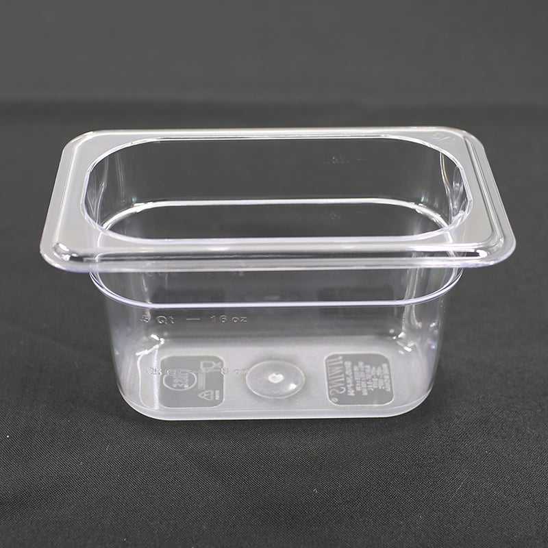 1/9 Size Polycarbonate Gastronorm Pans,176*108*100MM,Clear - Pack of 6