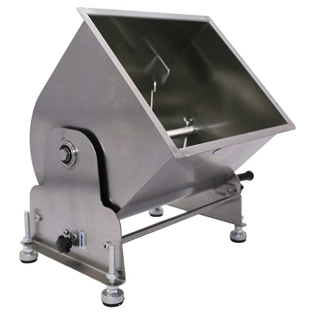  CMI Commercial Tilting Mixer Stainless Steel Manual Meat Mixers  with Lid, 20Lb/10L Tilt Tank,(Mixing Maximum 15Lb for Meat),Sausage Mixer  Machine Meat Processing Equipment: Home & Kitchen