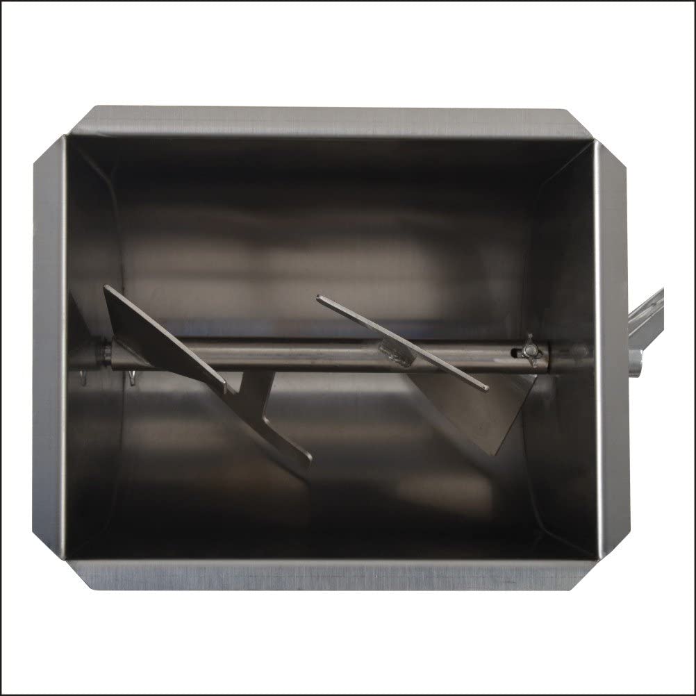 Hakka 44 Lbs Stainless Steel Manual Meat Mixer - Hand Crank Mixer For Butchers & Restaurants
