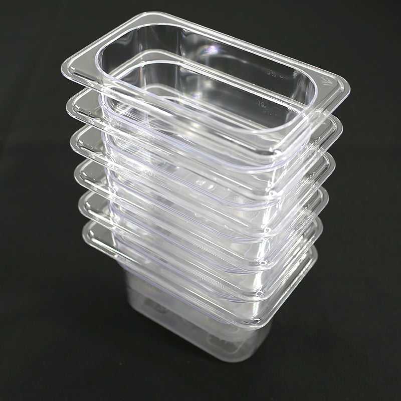 1/9 Size Polycarbonate Gastronorm Pans,176*108*100MM,Clear - Pack of 6