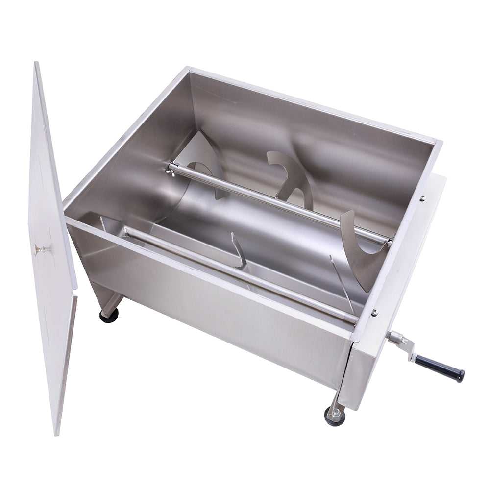 Hakka 30 Liter / 60 lb Capacity Double Axis Stainless Steel Manual Meat Mixers ,Sausage Mixer Machine