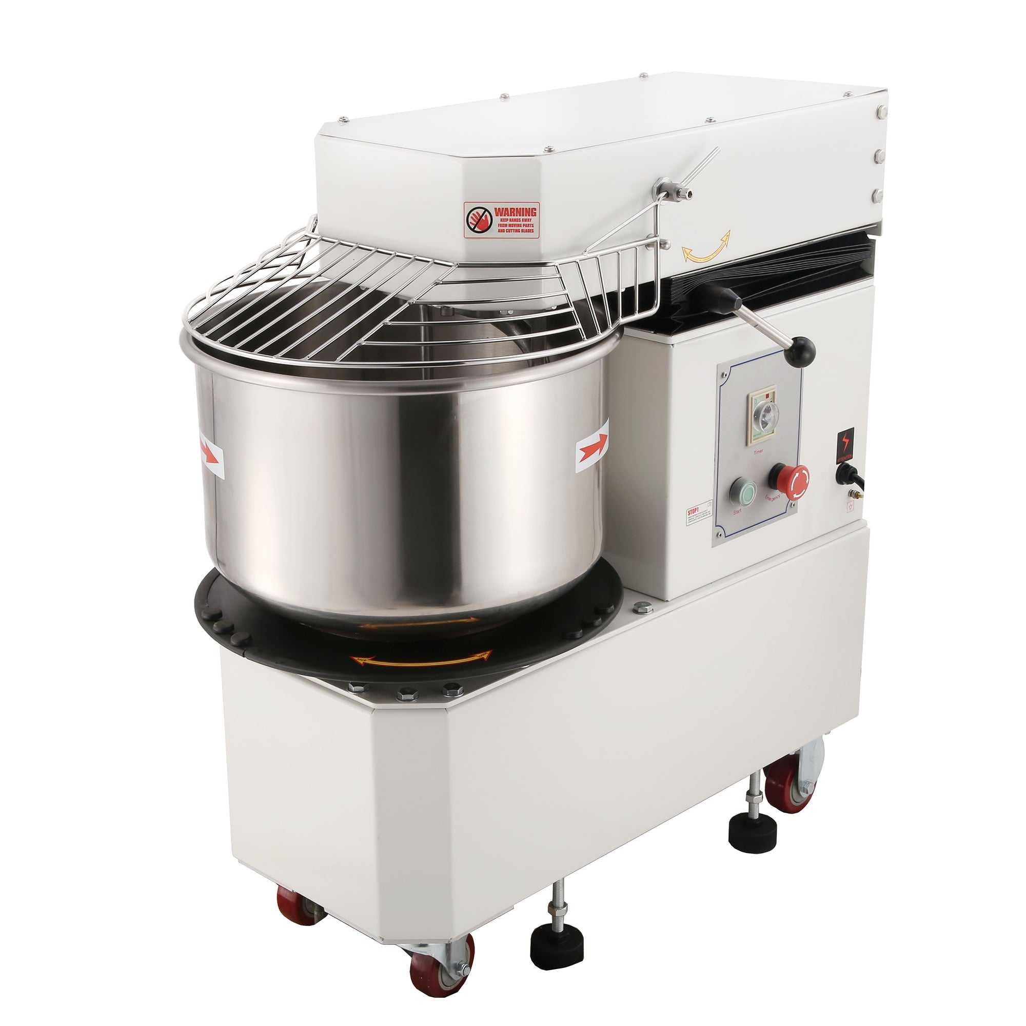 Hakka Commercial Dough Mixers 20 Quart Stainless Steel 2 Speed Rising Spiral Mixers-HTD20 (240V/50Hz,1 Phase)